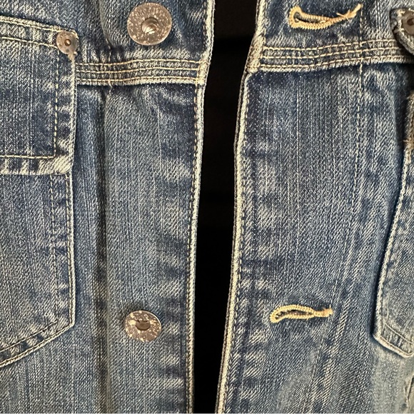 Vintage XL fleece lined denim jacket with custom Route 66 and Harley patches - Picture 3 of 13